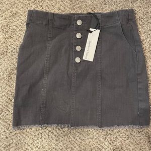 Grey Jean Button mini Skirt NEW